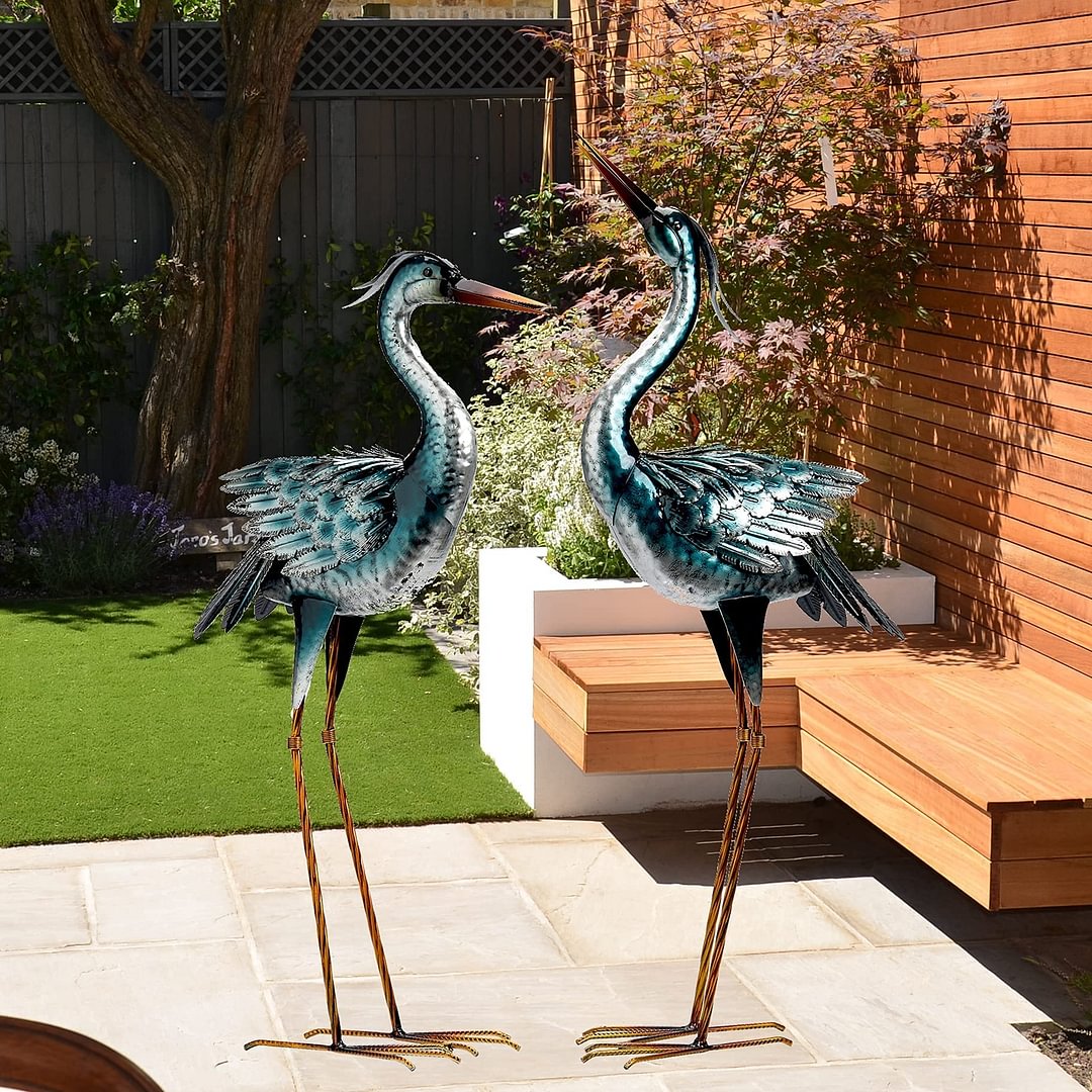 （Garden Upgrade）Garden Crane Statues Outdoor Sculptures