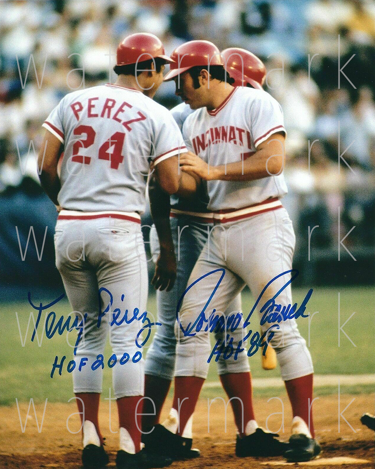 Johnny Bench Tony Perez Reds signed 8X10 Photo Poster painting picture poster autograph RP