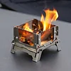 Outdoor Desktop Mini Fire Viewing Platform Stainless Steel Wood Stove Aromatherapy Stove Portable Camping Fire Burning Platform Mosquito Incense Stove