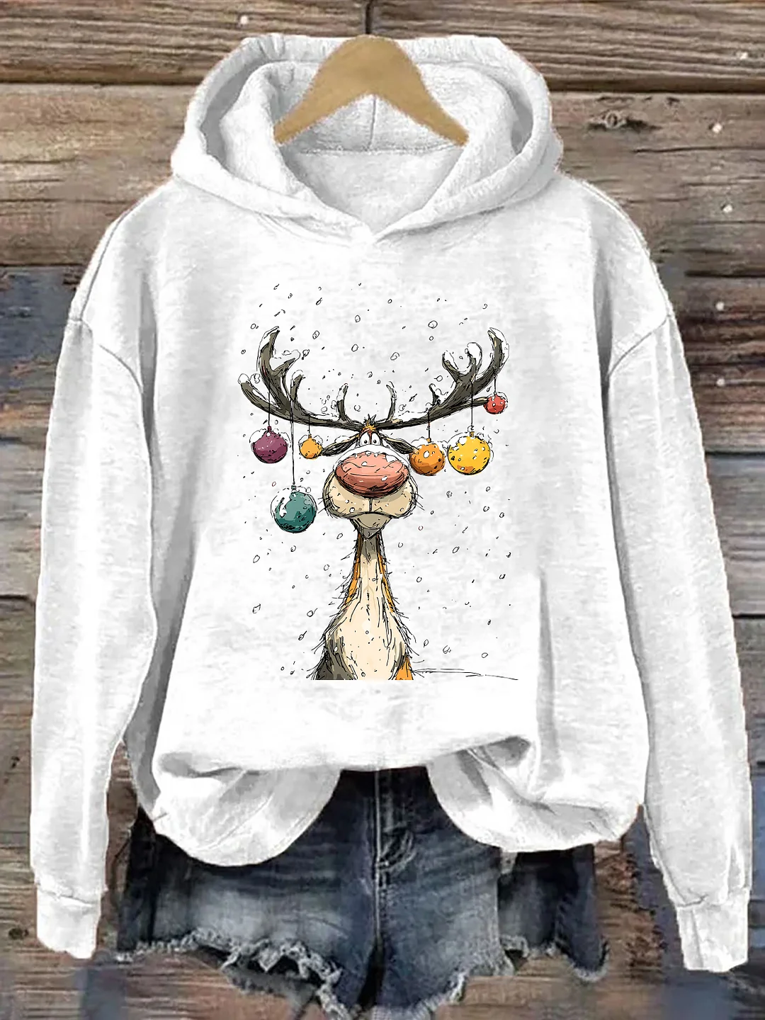 Vintage Reindeer Hoodie