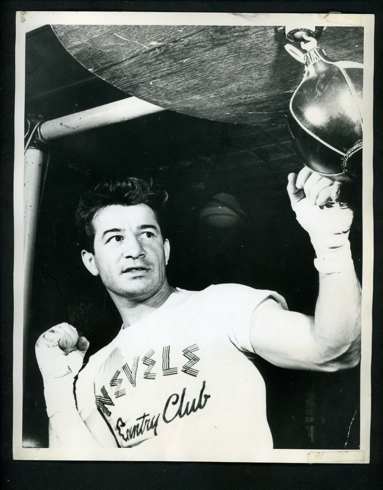 Rocky Graziano trains at Nevele Country Club 1948 Press Photo Poster painting Boxing