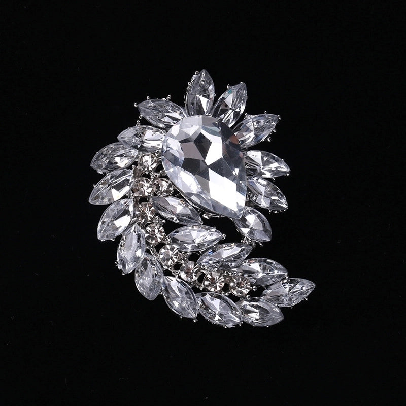 Pin Flower Alloy Inlay Glass Women’s Brooches