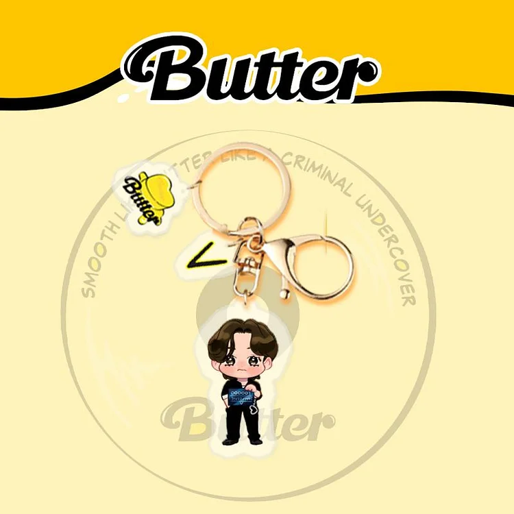 방탄소년단 Butter Cartoon Concept Keychain