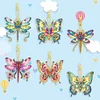 6Pcs DIY Dragonfly Butterfly Acrylic Double Sided Diamond Painting Keychains
