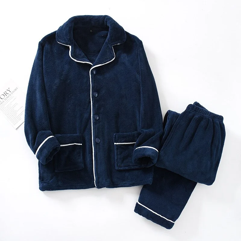 Warm Flannel Pajamas Sets Couple Sleepwear Family Pijama Lover Night Pajamas Men Homewear Casual Pyjamas Autumn Winter Nightwear