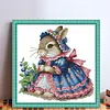 Peter Rabbit Partial Stamped Cross Stitch Kit 14CT 2 Strands 25x23cm DIY Embroidery Needlepoint