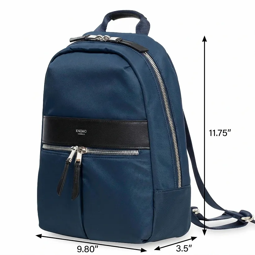 dense nylon hinged clasp mini backpack Rita Black Zipper closure helps keep the contents neatly secured Mini Nylon Backpack - Cornflower