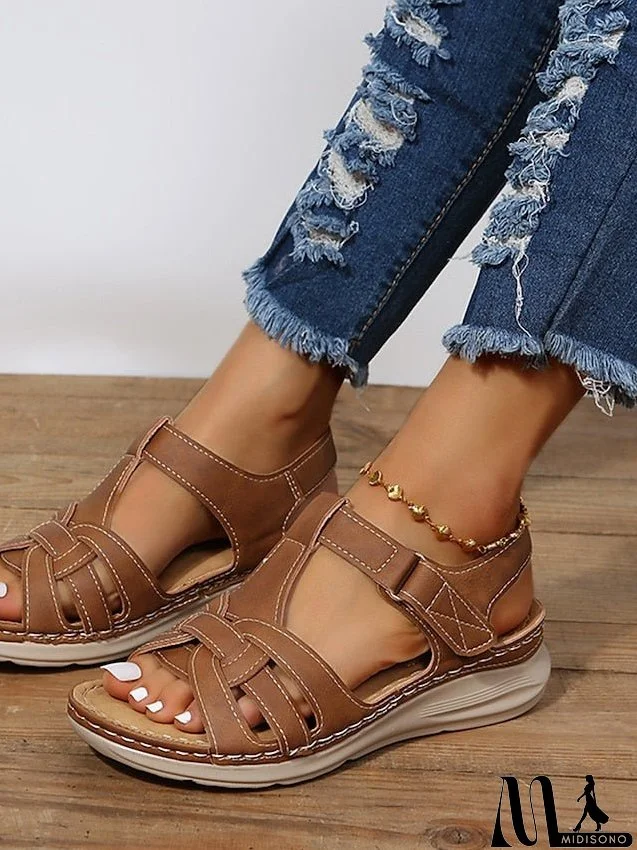 Women's Sandals Wedge Sandals Comfort Shoes Plus Size Outdoor Daily Beach Summer Flat Heel Open Toe Vintage Classic