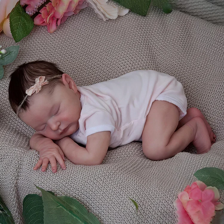 20" Reborn Asleep Baby Girl Belly Real Lifelike Silicone Vinyl Body Reborn Doll, Looks Really Cute