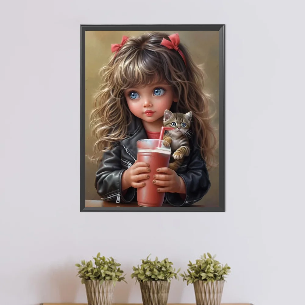 Full Round Diamond Painting 40*50cm - Sweet Cool Girl