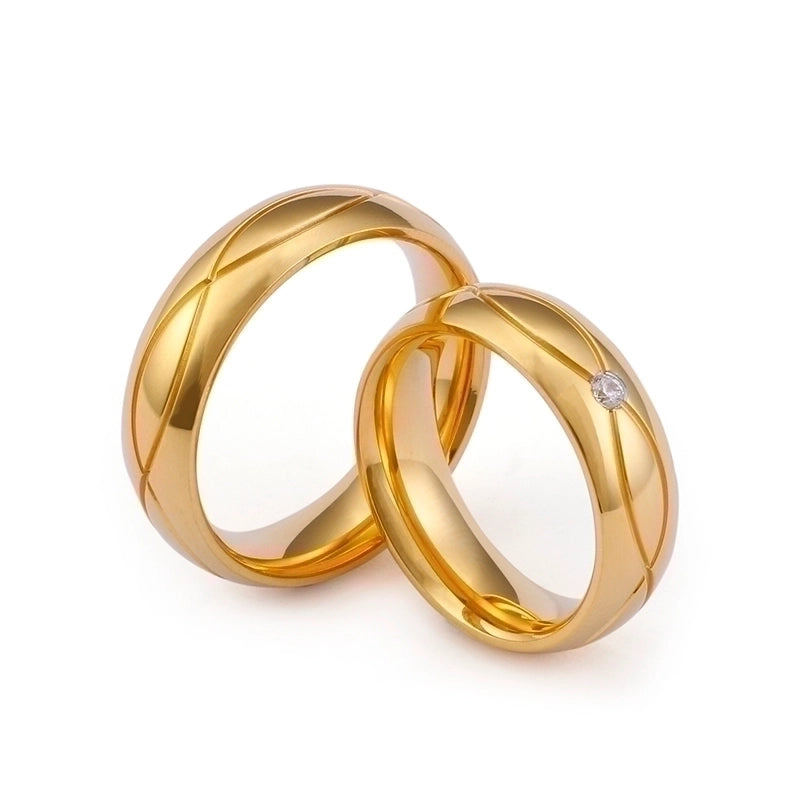 Titanium Steel 18K Gold Plated Korean Style Geometric Rings