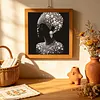 Pearl Headwrap Black Lady Special Shaped 5D DIY Partial Drill Diamond Art Kit 30x30cm Diamonds Dots Gem Art Kits for Adults Home Decor