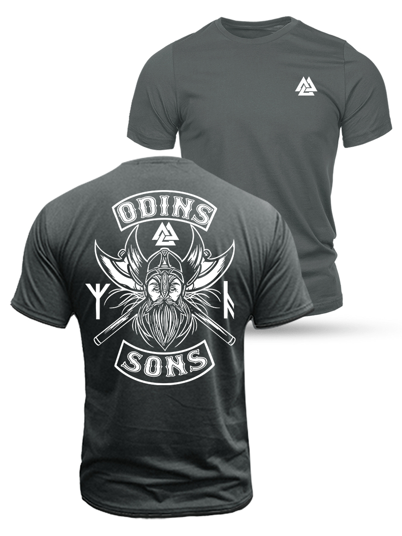 Sons Odin's Viking Warrioruplex Printing Cotton T-Shirt