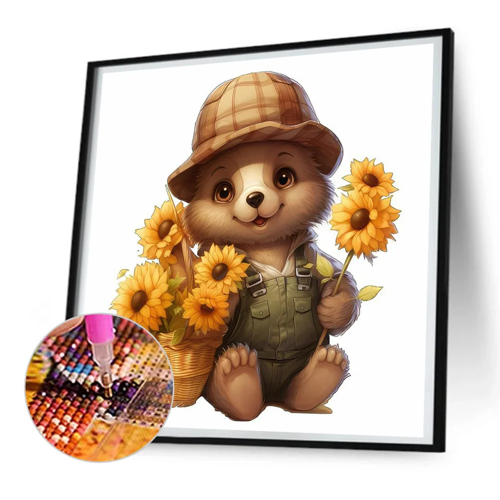 Full Round Diamond Painting 30*30cm - Bear