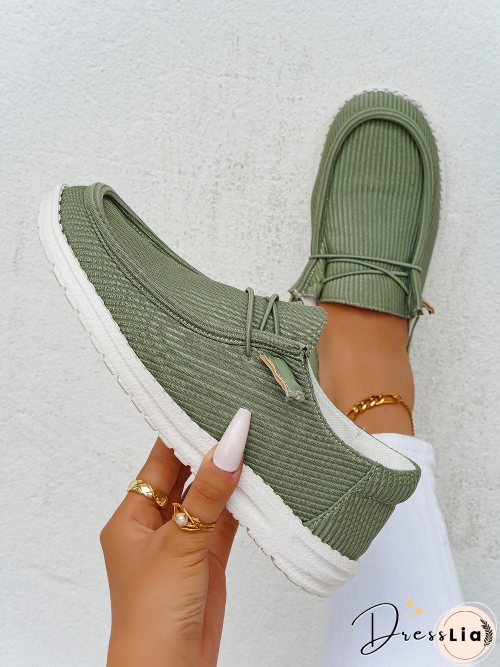 Casual Light Lace Up Flats Canvas Shoes