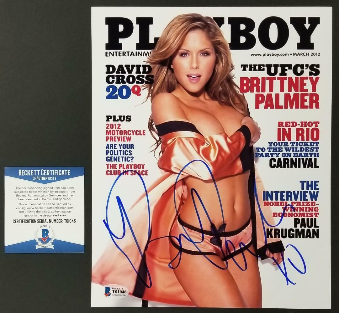 Brittney Palmer signed Playboy 8x10 Photo Poster painting #1 Model Ring Girl ~ Beckett BAS COA