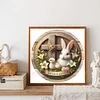 Bénédiction lapin et poussin-rond drill diamond painting-30*30cm