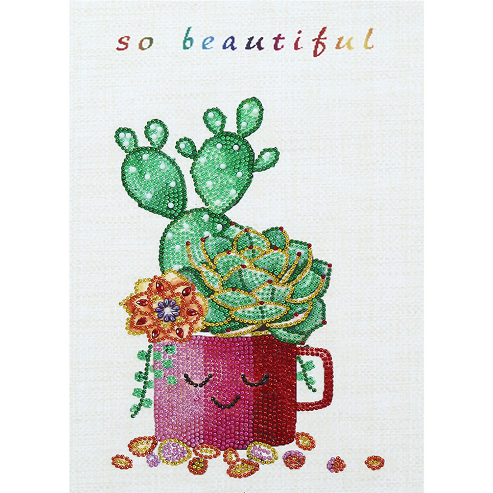 

30*40CM - Special Shaped Diamond Painting - Succulent Plant, 501 Original