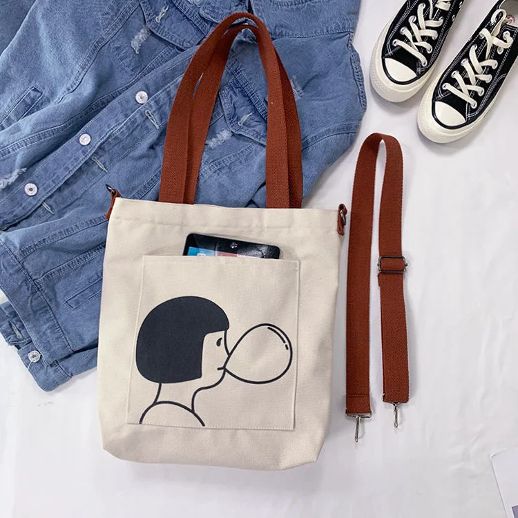 Canvas Bag Women Messenger Bag Large Capacity Shopping Bag Versatile Canvas Bag Slung Female Student Women's Handbag