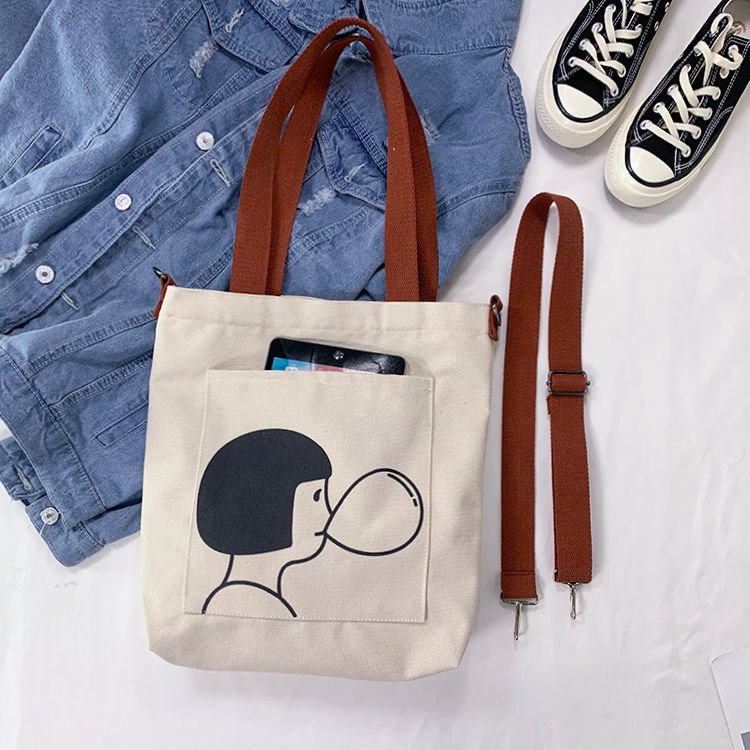 Canvas Bag Women Messenger Bag Large Capacity Shopping Bag Versatile Canvas Bag Slung Female Student Women's Handbag