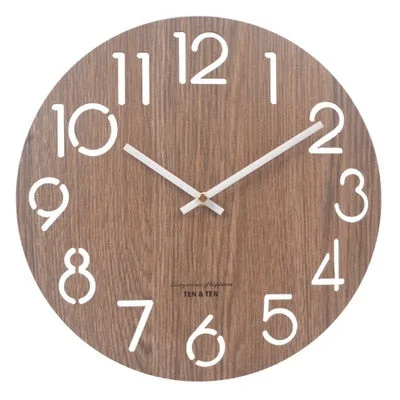 Nordic Retro Wooden Wall Clock Corridor Living Room Decoration Solid Wood Quiet Clocks Hanging Wall Watch Cafe Store Home Decor