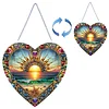 (US Only)Sunrise 2D Flat DIY Diamond Art Suncatcher Diamond Art Pendant for Home Decor
