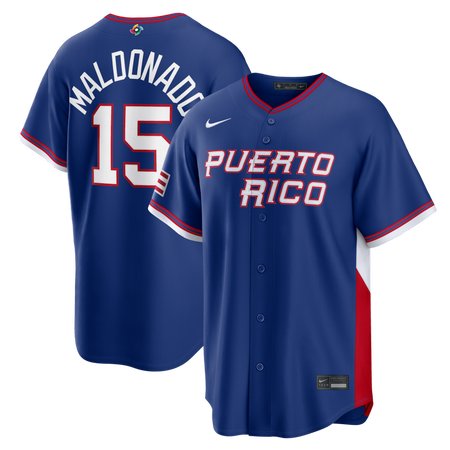 Youth Puerto Rico Baseball #15 Martin Maldonado Royal 2026 World Baseball Classic Road Stadium Jersey