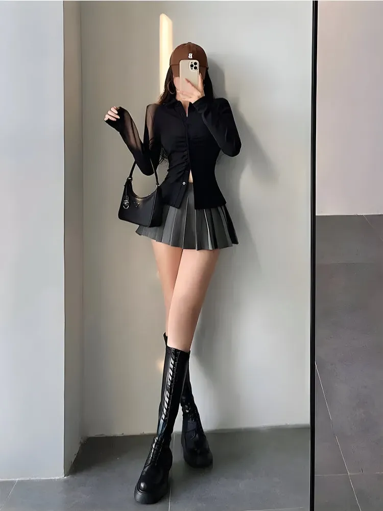 Brownm Tennis Mini Skirt