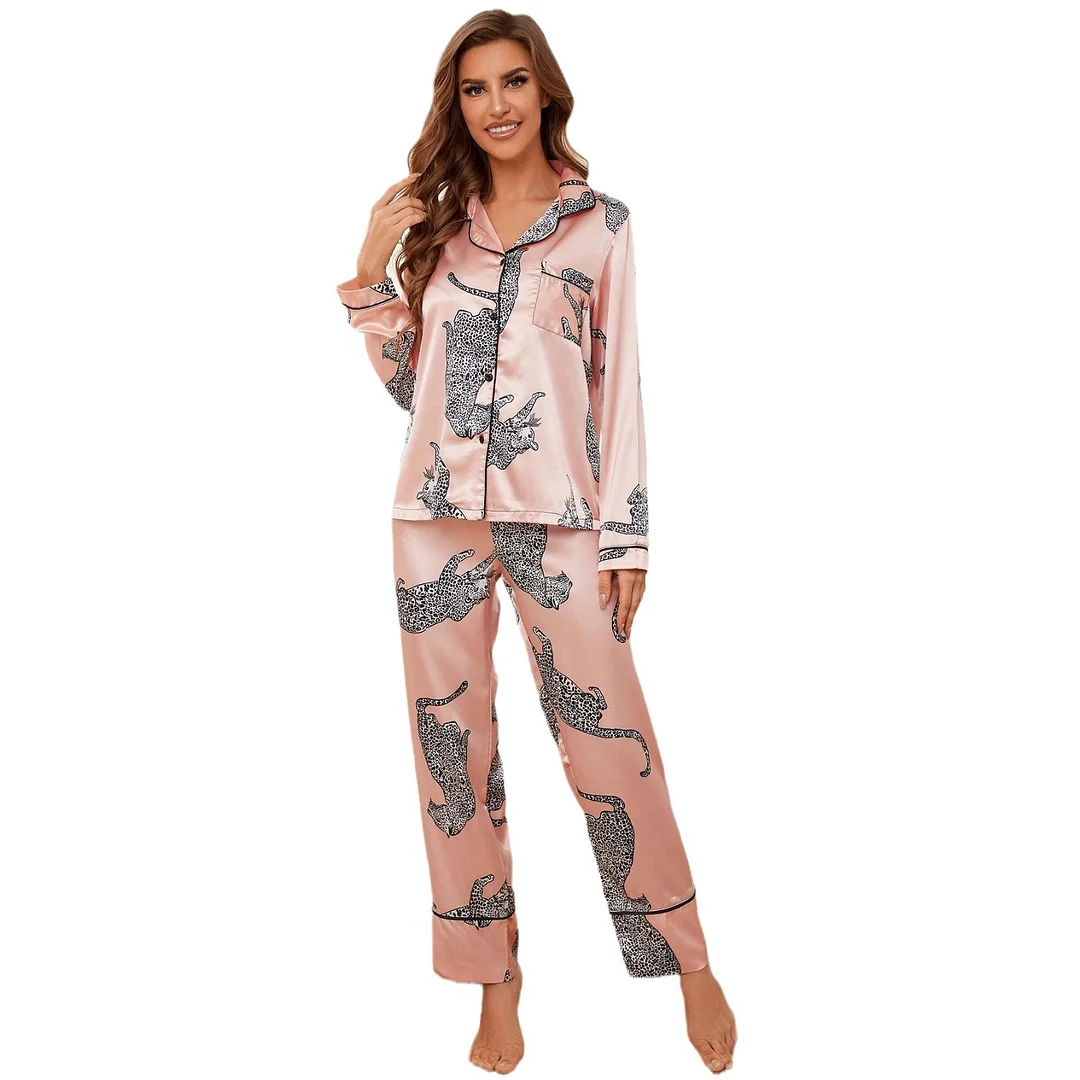 Woherb Woherb Women's Home Clothing Autumn And Winter Animal Long Sleeve Shirt Trousers Two Sets Of Pajamas Female TK-Outfit Ideas