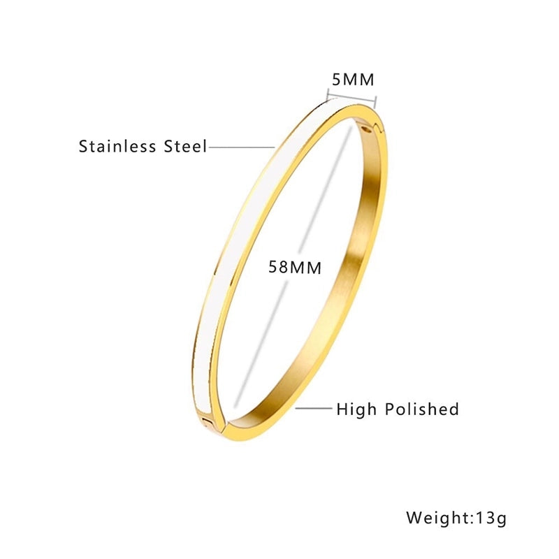 Streetwear Solid Color Stainless Steel Bangle In Bulk