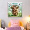 Highland Cattle Wearing A Wreath-11CT Stamped Cross Stitch 40*40cm/15.75*15.75in tapestrymarket