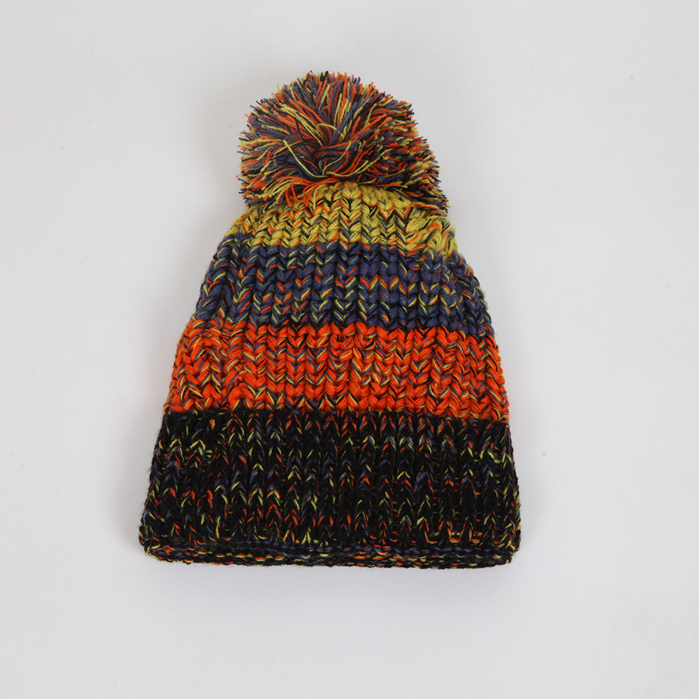 Mature Women Stitching Thickened Knitted Hat