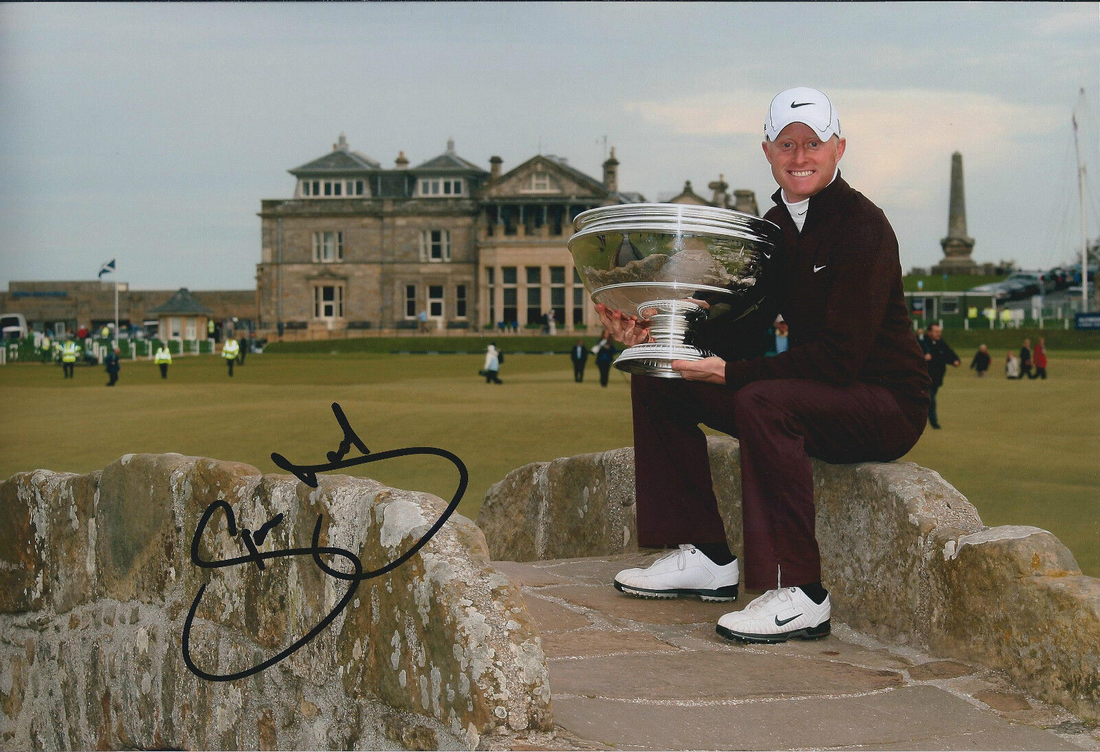 Simon DYSON SIGNED 12x8 Photo Poster painting AFTAL Autograph COA St Andrews DUNHILL Links GOLF