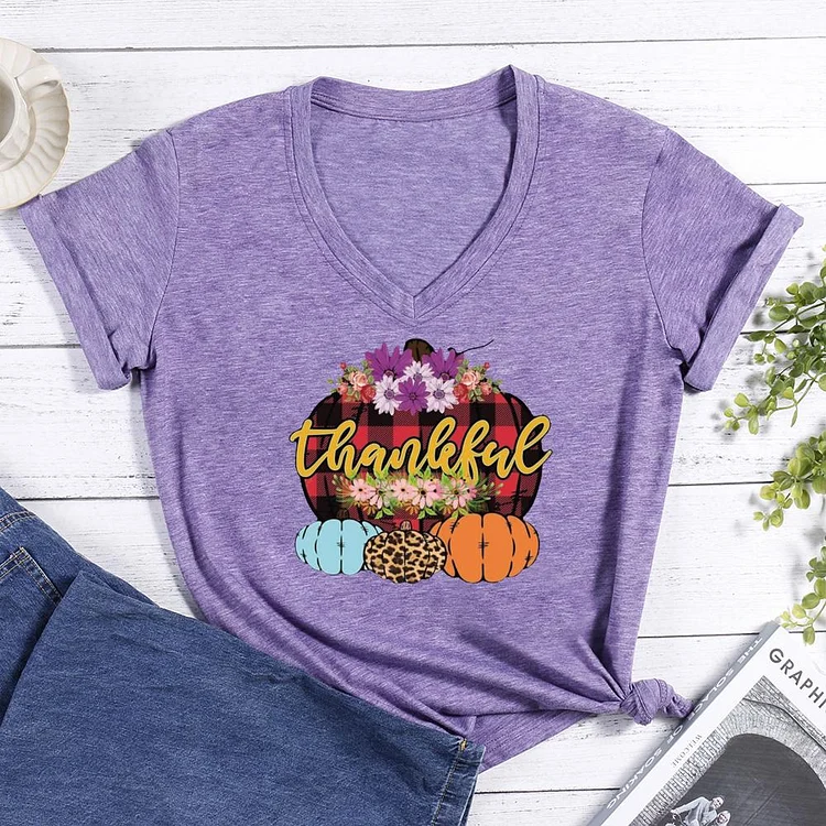 Thanksgiving Family V-neck T Shirt-Annaletters