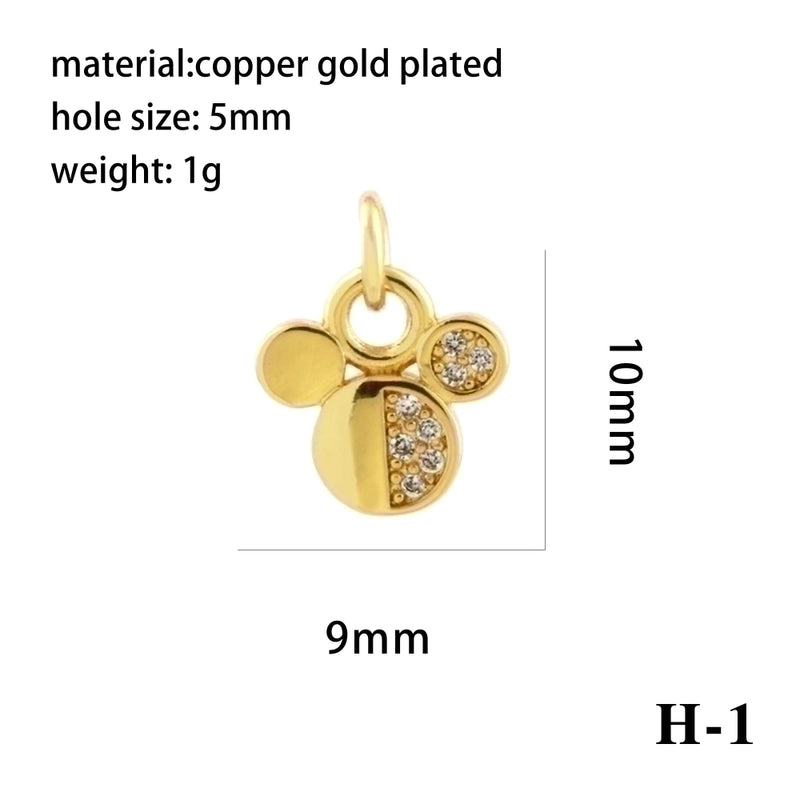 Elegant Minimalist Bee Dragonfly Butterfly Copper Plating Inlay Zircon 18k Gold Plated Charms