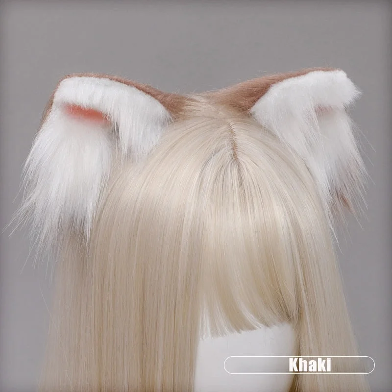 OJBK 1 Pair Cute Cat Fox Fur Ear Hair Hoops Lolita Anime Cosplay Headwear Women Girls Fashion Hairpin Plush Hair Accessories NEW