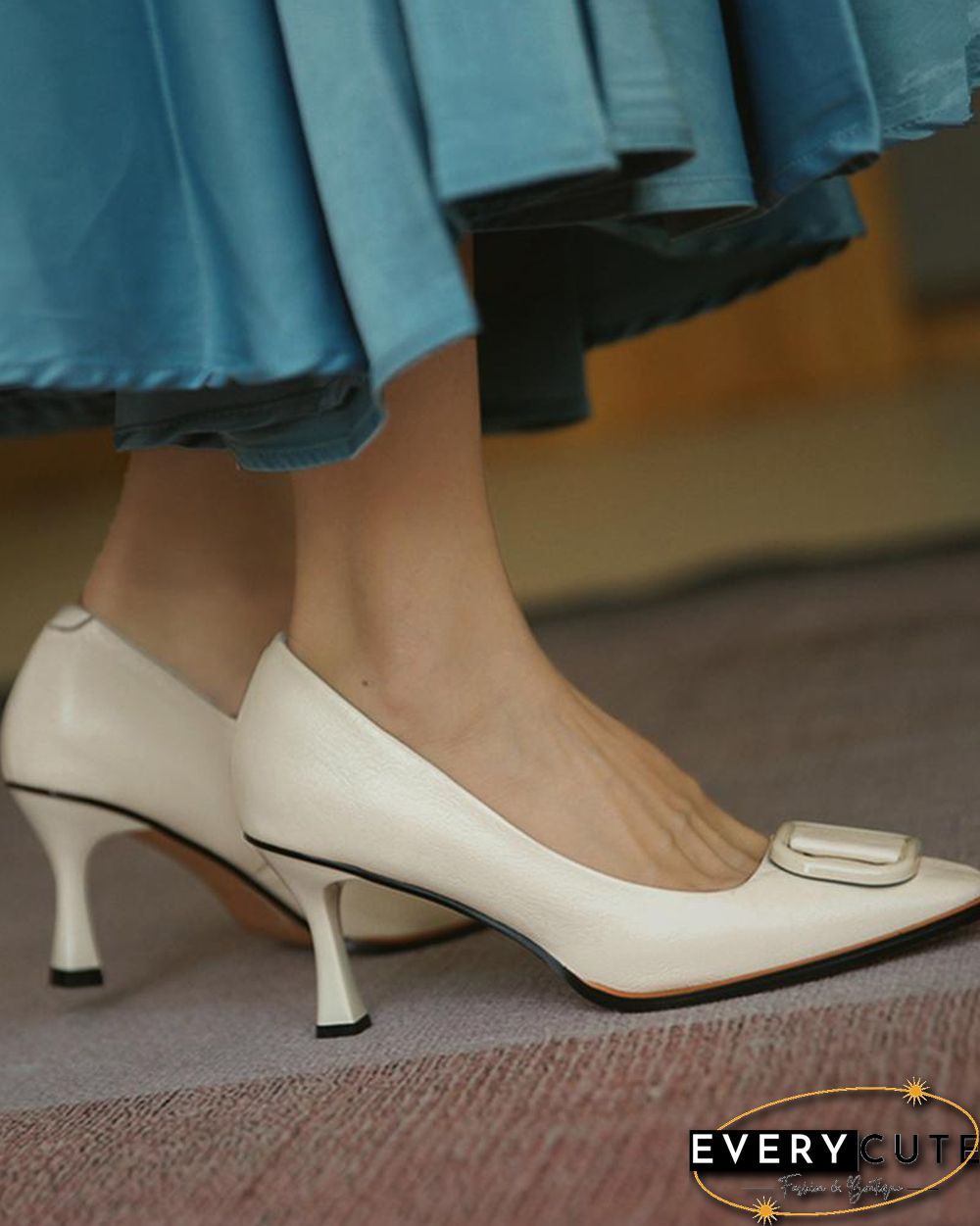 Solid Color Shallow Mouth High Heels