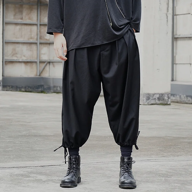 Japanese Dark Style Original Design Pleated Slacks Pants-dark style-men's clothing-halloween