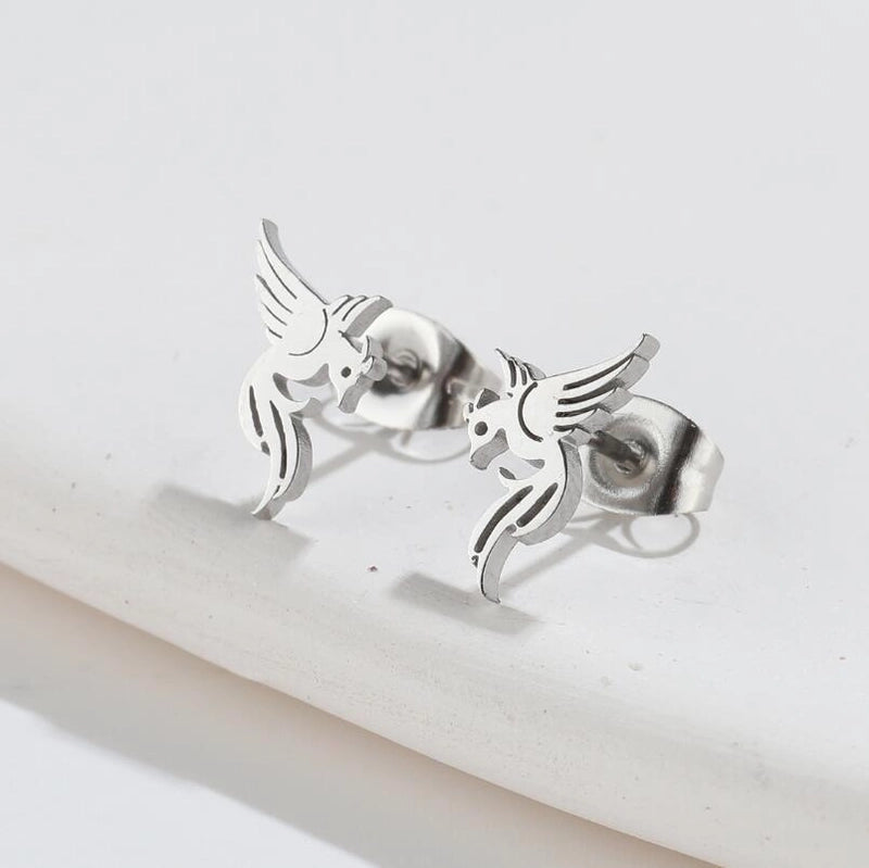 1 Pair Fashion Dog Dinosaur Giraffe 304 Stainless Steel 18K Gold Plated Ear Studs