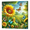 Framed Diamond Painting - Full Round Drill - Sunflower (25x25cm)