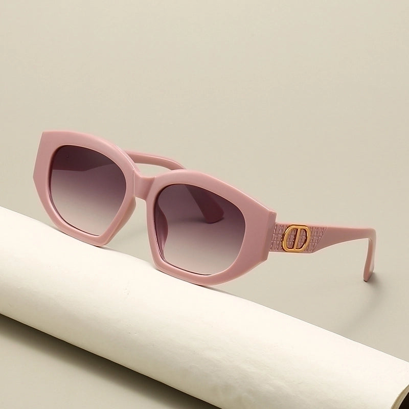 Vintage Style Streetwear Solid Color Ac Cat Eye Full Frame Women's Sunglasses