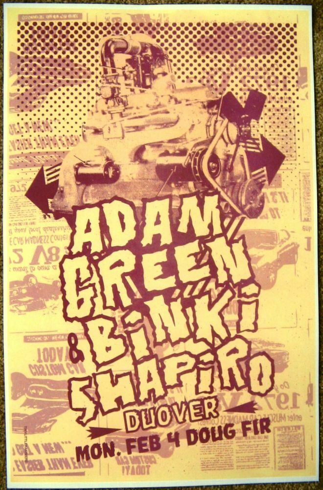 ADAM GREEN & BINKI SHAPIRO 2013 Gig POSTER Portland Oregon Concert