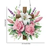 (US Local)Cross Rose Theme   DIY Diamond Art Pendant Wall Decor for Home & Windows