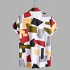 Gioiacombo™ Camicia a maniche corte da uomo con stampa geometrica