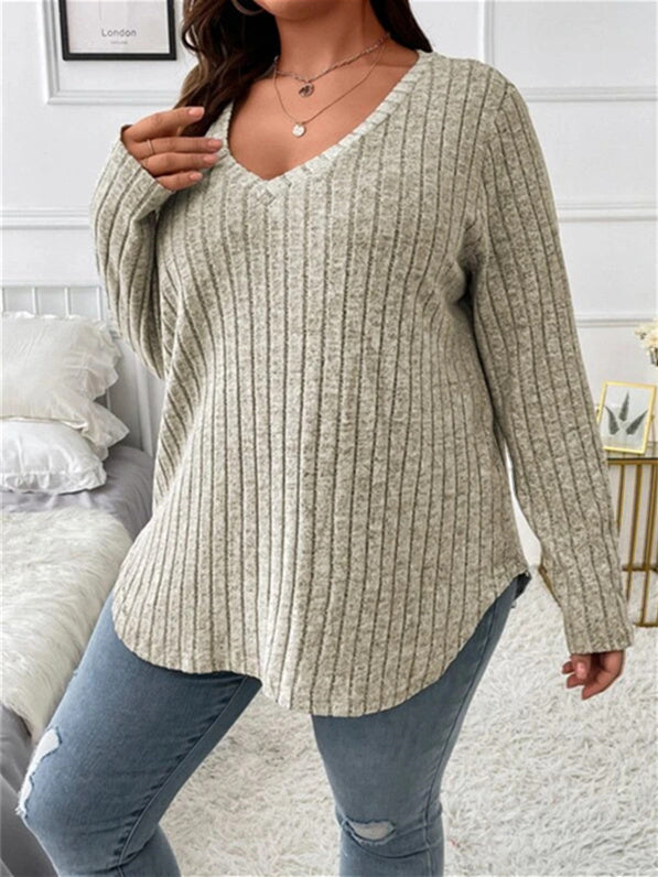 Women Long Sleeve V-neck Graphic Floral Printed Top