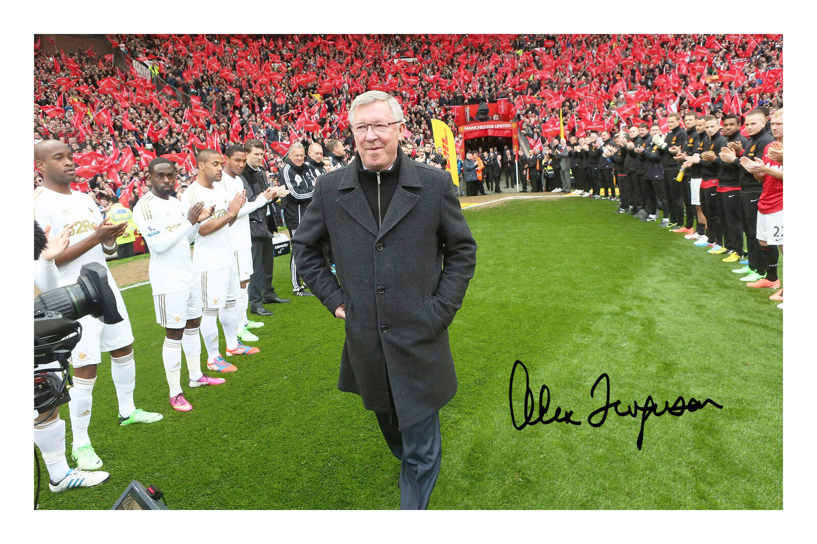 Sir Alex Ferguson Signed Autograph PP Photo Poster painting Manchester United Champions 2012/13