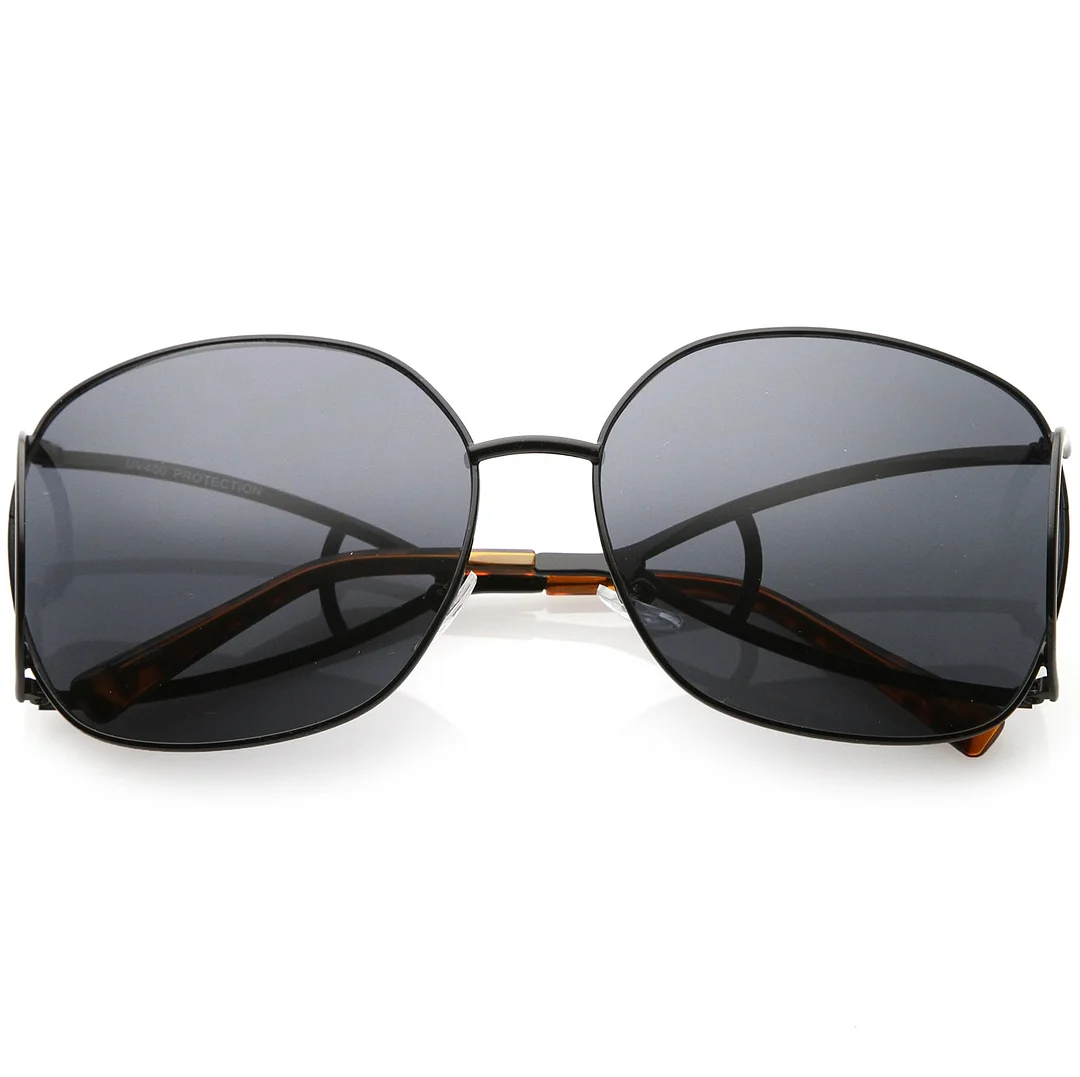 Women's Open Metal Arms Oversize glasses Square Colored Lens 65mm