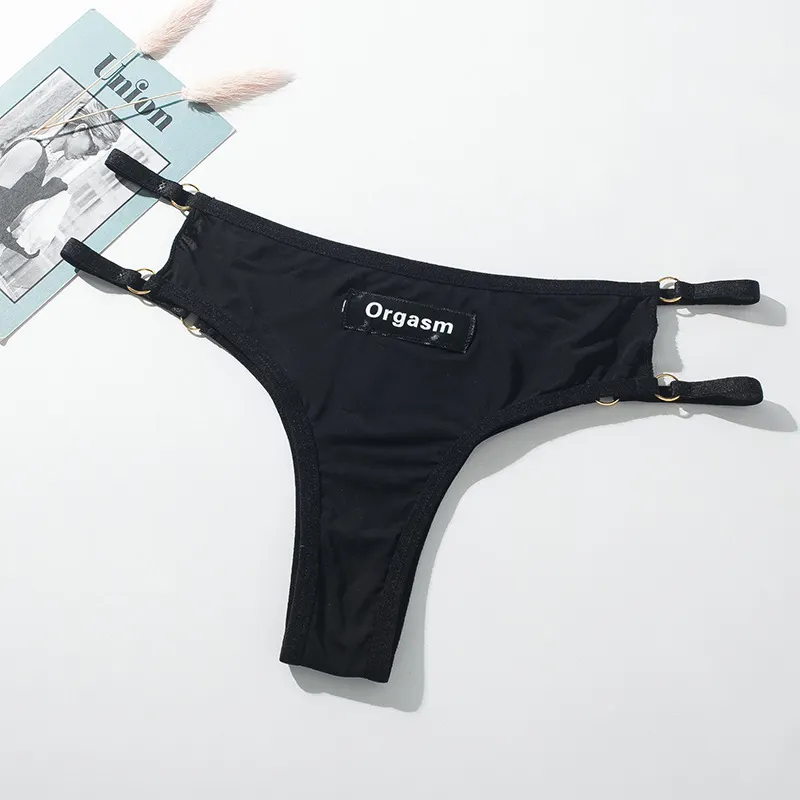 Churchf Churchf Thong Female Sports Fitness Trtide Metal Hollow Sexy Hot Girls T-BACK Plus Size 6004