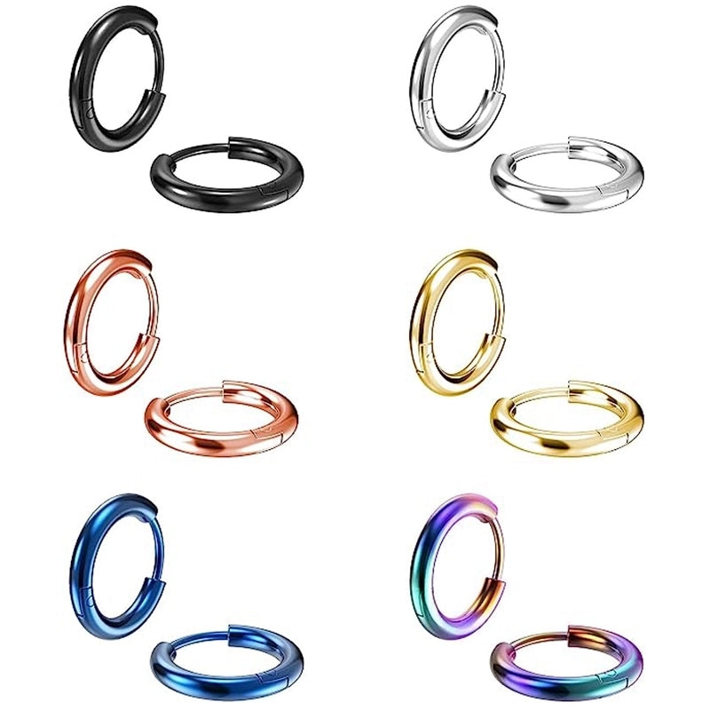 Earrings Titanium Steel Earrings Thick Thin Coil Boys And Girls  Circle Stainless Steel Earrings