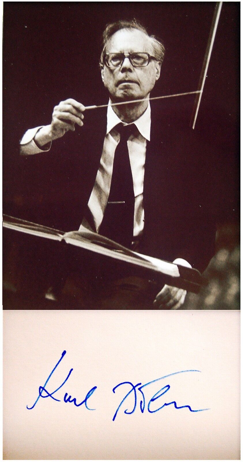 Conductor KARL BOHM Hand SIGNED AUTOGRAPH + ACTION Photo Poster painting + DECORATIVE MAT B?hm